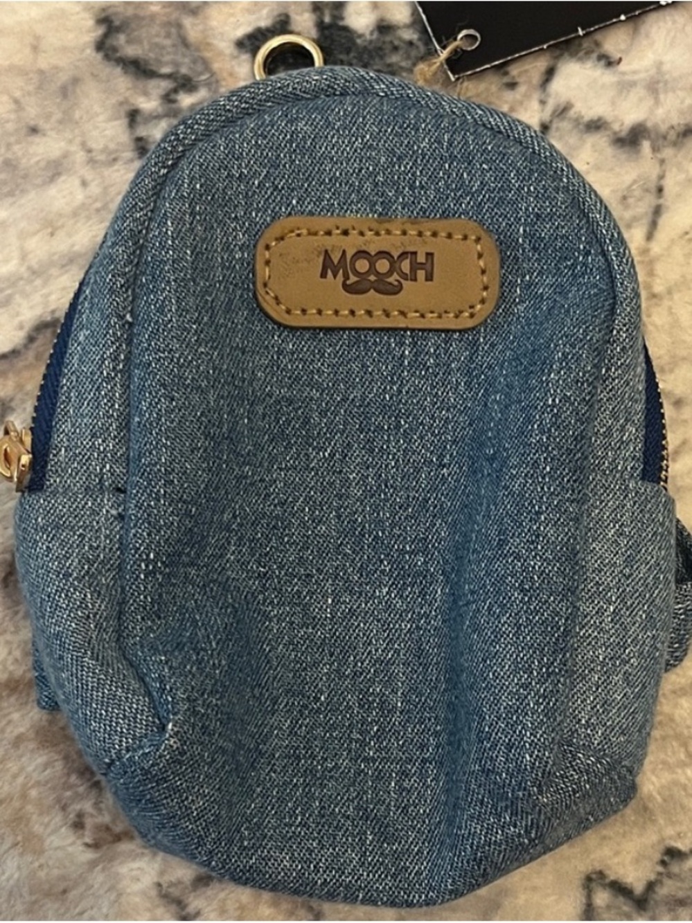 3/$25🎃NWT MOOCH Upcycled Denim Mini Backpack Keychain Bag Charm